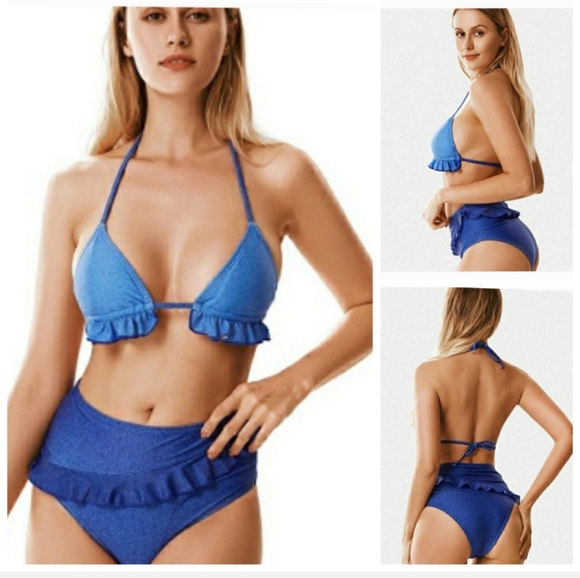 👙JOJO LEMON Women’s Off Shoulder High Waisted Bikini Set Size XXL - Picture 1 of 13